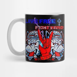 80s Live Free Fight Hard Mug